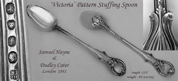 Antique silver Victoria pattern basting spoon