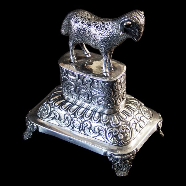 Antique Portuguese Silver Toothpick Holder
