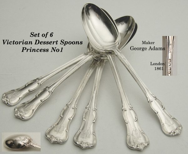 Antique Silver Princess No1 dessert spoons