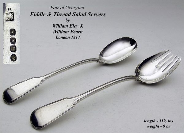 A Pair of Antique Silver Salad Servers