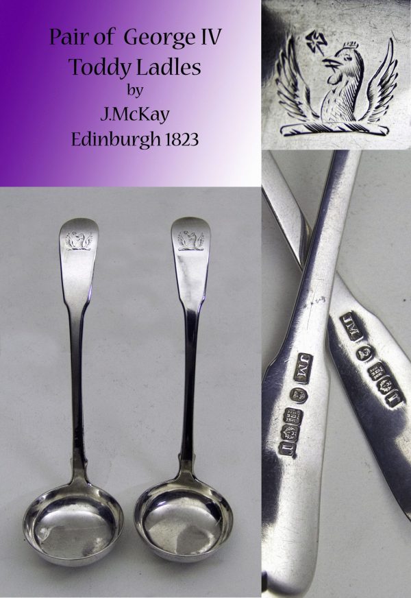 Pair of Antique Silver Toddy Ladles