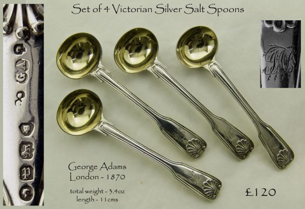 Antique silver salt spoons