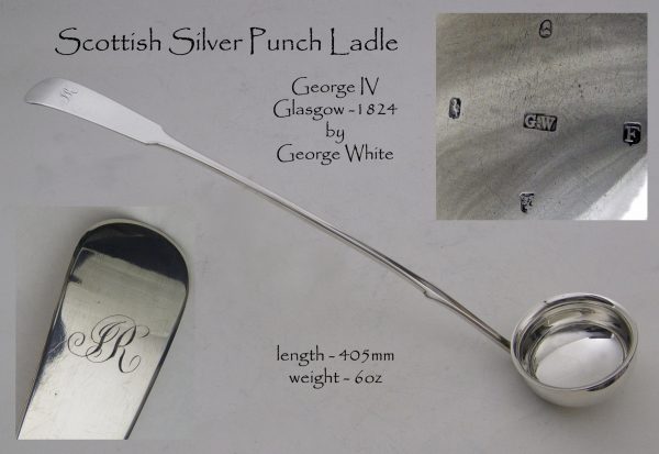 Antique Silver Punch Ladle