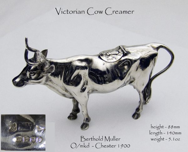 Antique Silver Cow Creamer