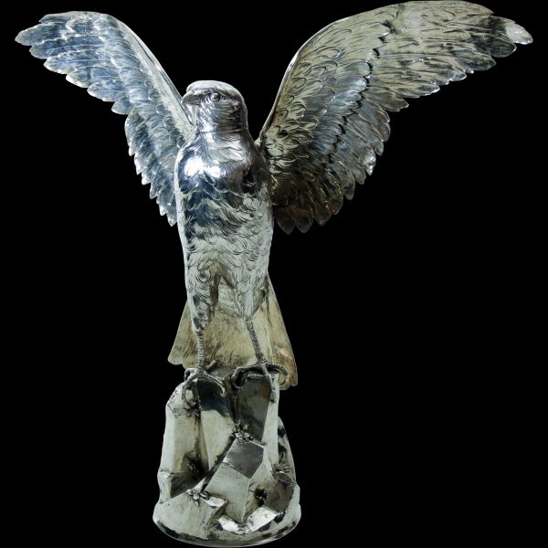 Antique silver rare model of a peregrine falcon