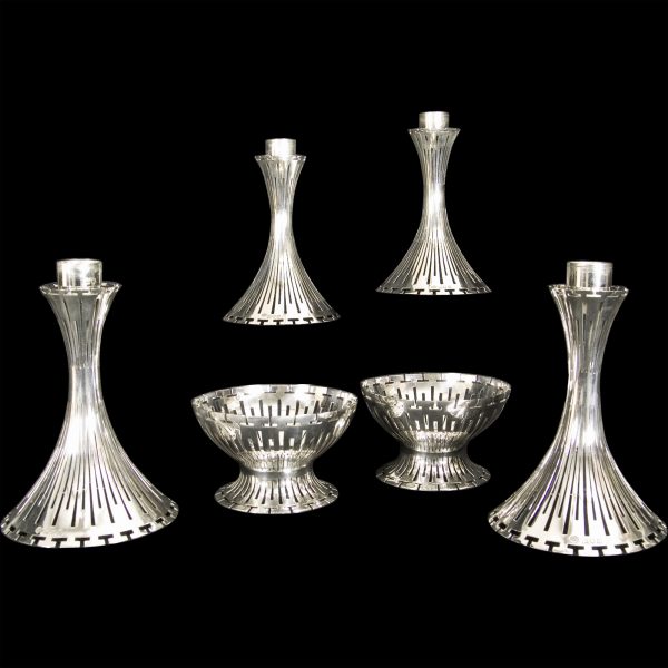 English Silver Candlestick Suite