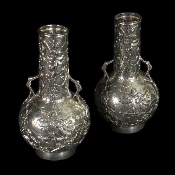 Chinese Export Silver Vases