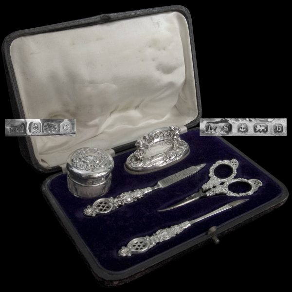 English Silver Manicure Set