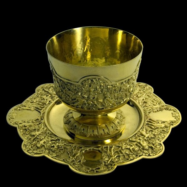 Antique silvergilt cup on stand