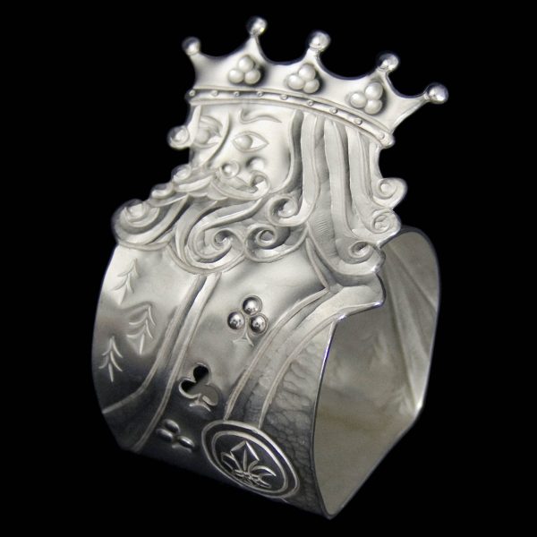 New silver ‘King of Clubs’ napkin ring