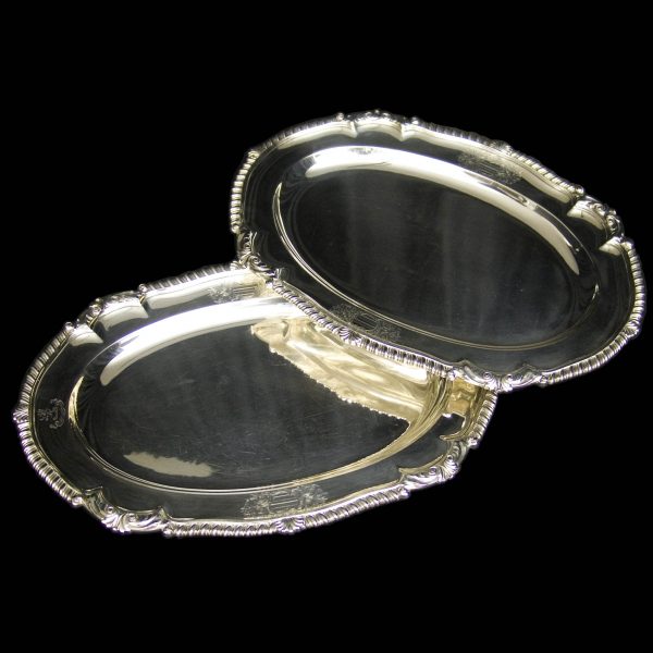 Antique English Silver Meat Flats