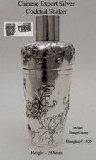 A Chinese export silver cocktail shaker