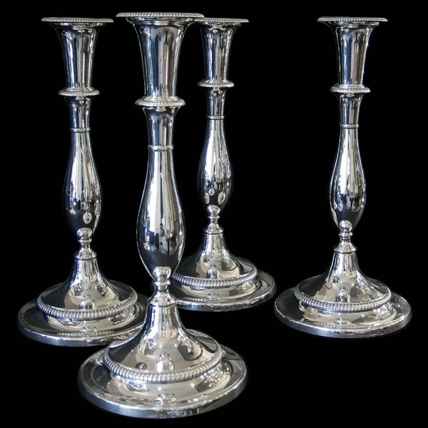 Antique English Georgian Silver Candlesticks