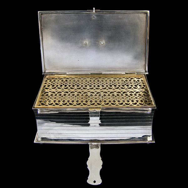 Antique English Victorian Silver Plated Biscuit Box