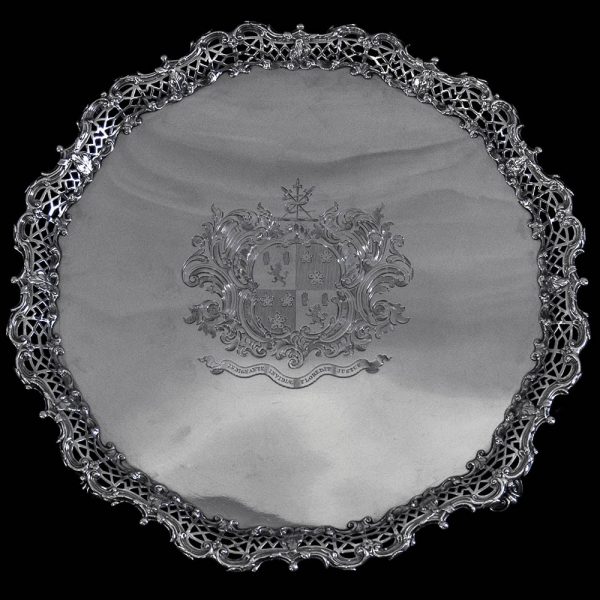 Antique English Sterling Silver Georgian Salver