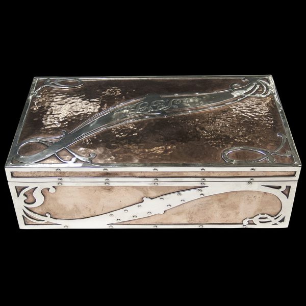 American Antique Mixed Metal Table Cigar Box