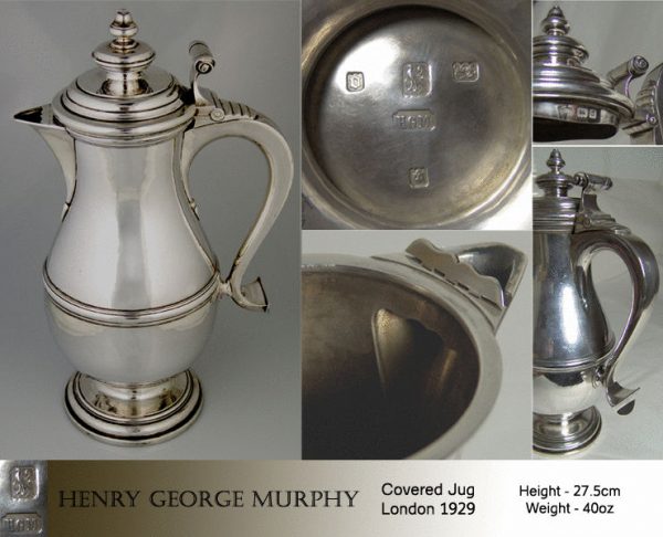 Fine sterling silver covered jug