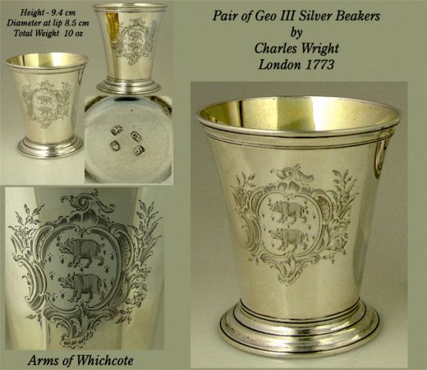 Pair George III Silver Beakers