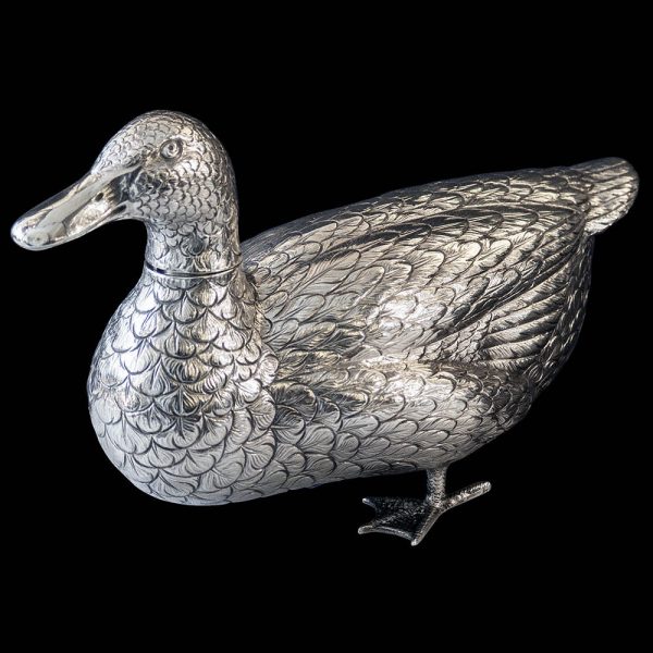 Antique Sterling Silver Model Duck
