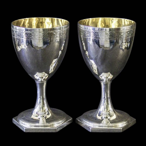 Antique English Georgian Sterling Silver Goblets