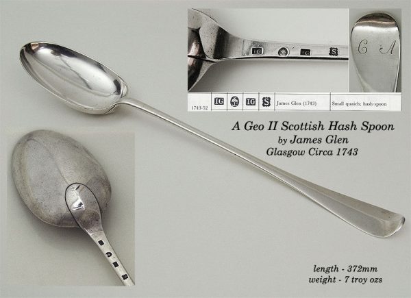 Flatware Antique Silver Geo II Scottish Hash Spoon